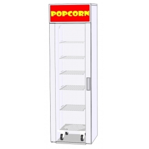 Self-Service Popcorn and Nacho Display Warmer with cart, 6 shelves, L 0,6m