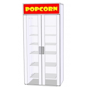 Self-Service Popcorn and Nacho Display Warmer, 6 shelves, L 0,9m