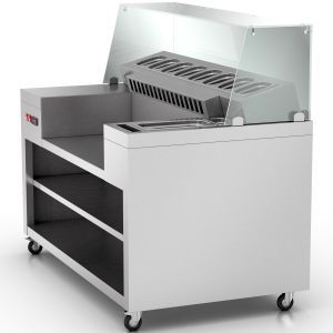 Crepe Station with a cooled well is designed for crepe cooking and distribution